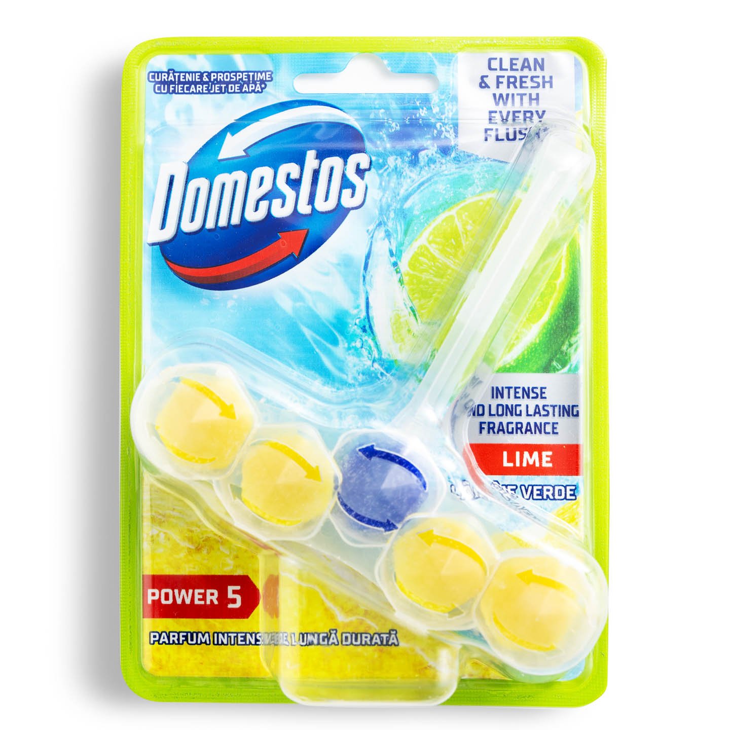 Odorizant pentru vasul de toaletă Power 5 Lime Domestos 50g