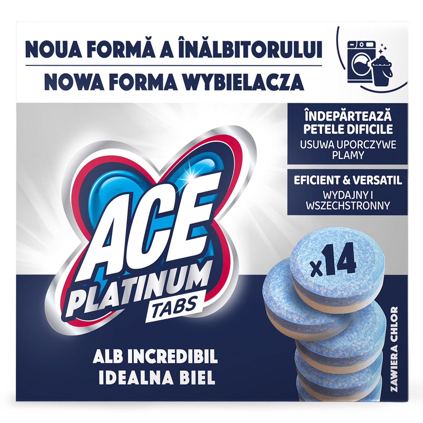 Inălbitor tablete Platinium Ace 14buc.