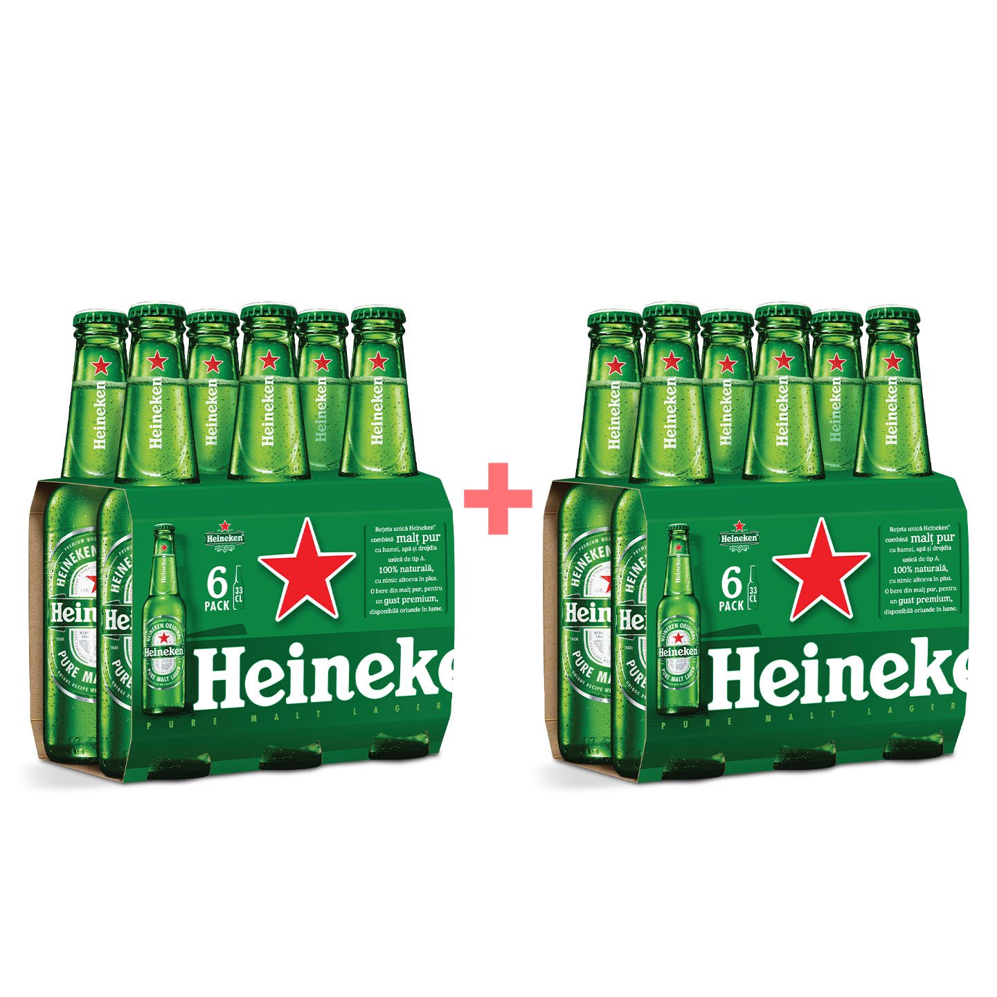 Bere blondă Heineken 6x0.33 L, per pachet