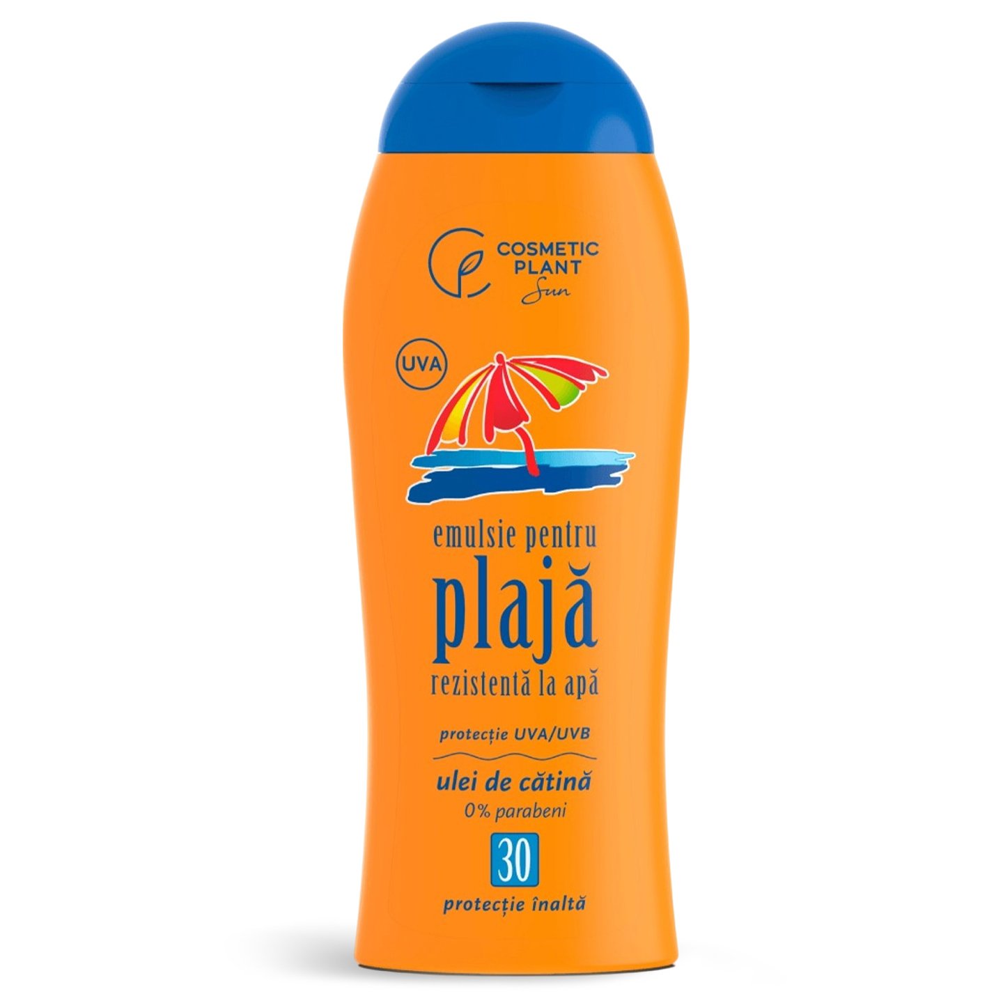 Emulsie plajă rezistentă la apă, cu ulei de cătina, SPF30, Cosmetic Plant, 200 ml