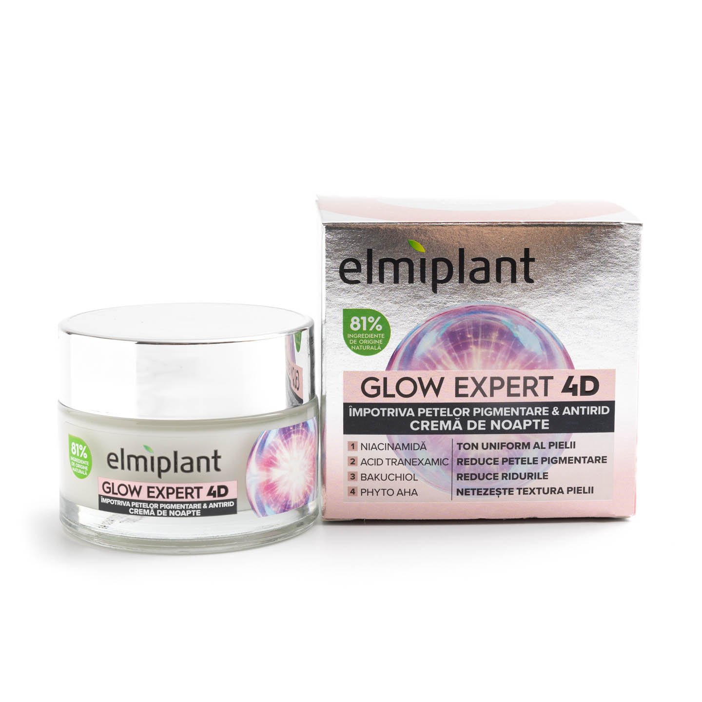 Cremă de față Glow Expert 4D, de zi / noapte Elmiplant 50ml