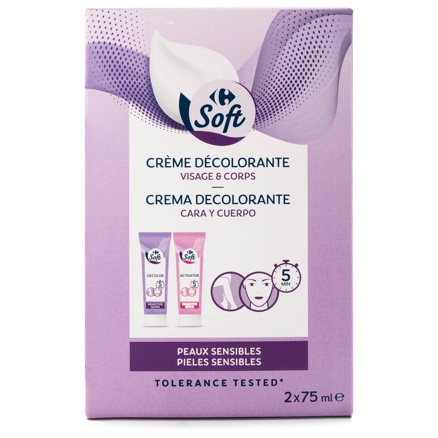 Cremă depilatoare Carrefour Soft, 2x75ml
