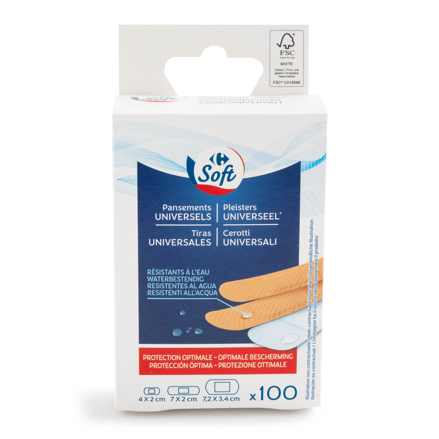 Plasturi universali Carrefour Soft 100 bucăți