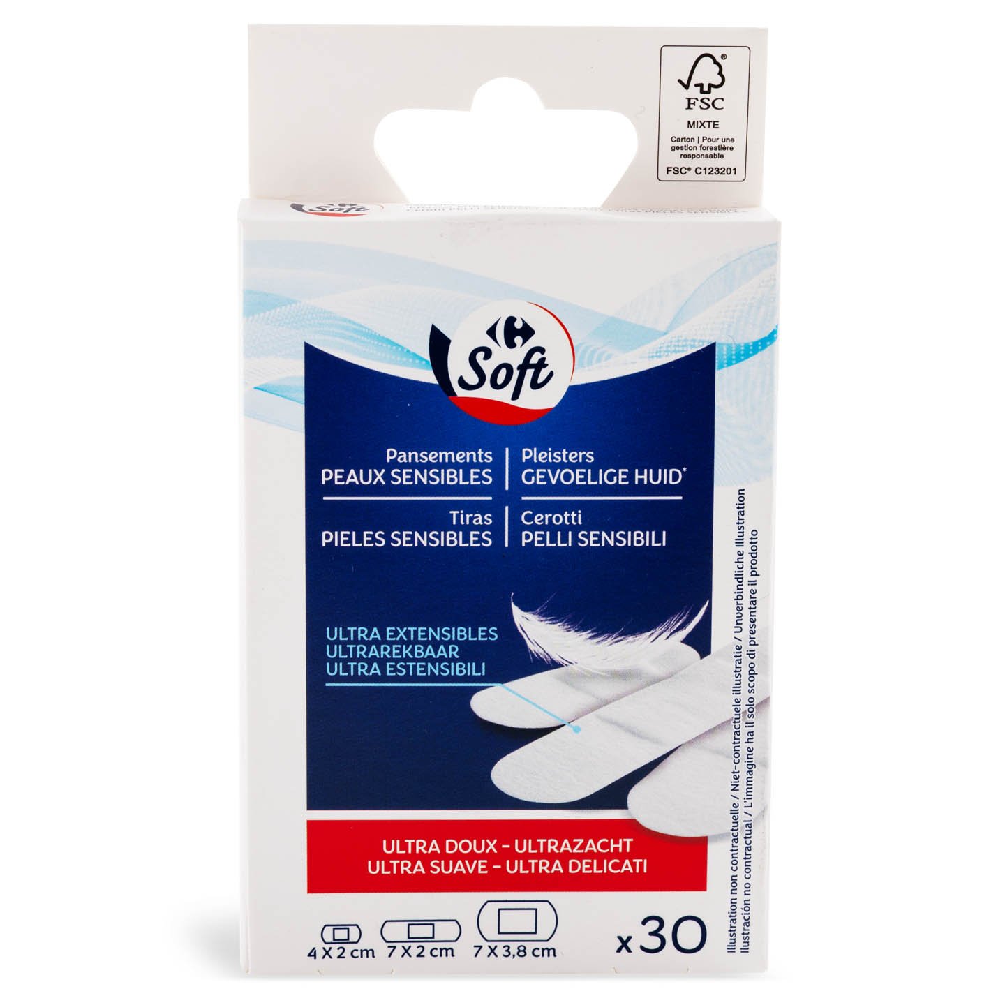 Plasturi piele sensibilă Carrefour Soft 20 buc