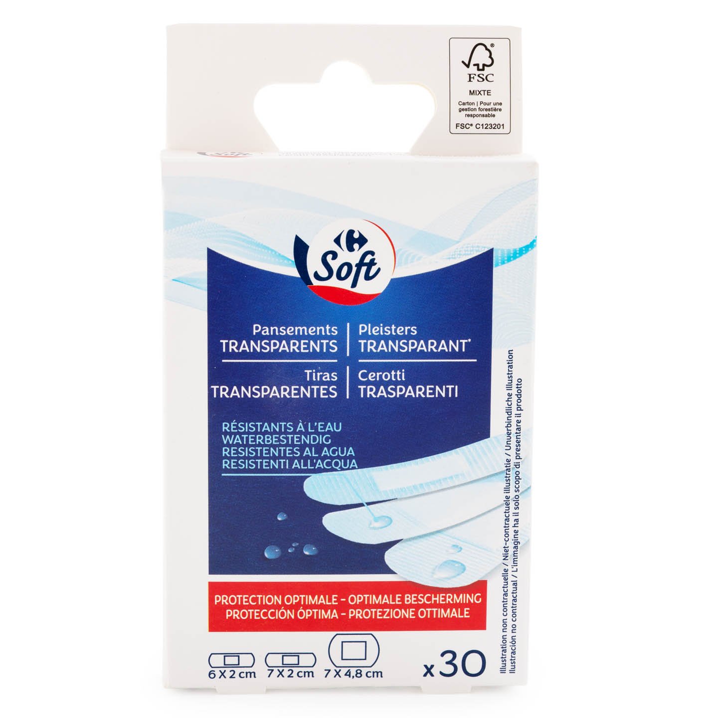 Plasturi transparenți Carrefour Soft 30 bucăți