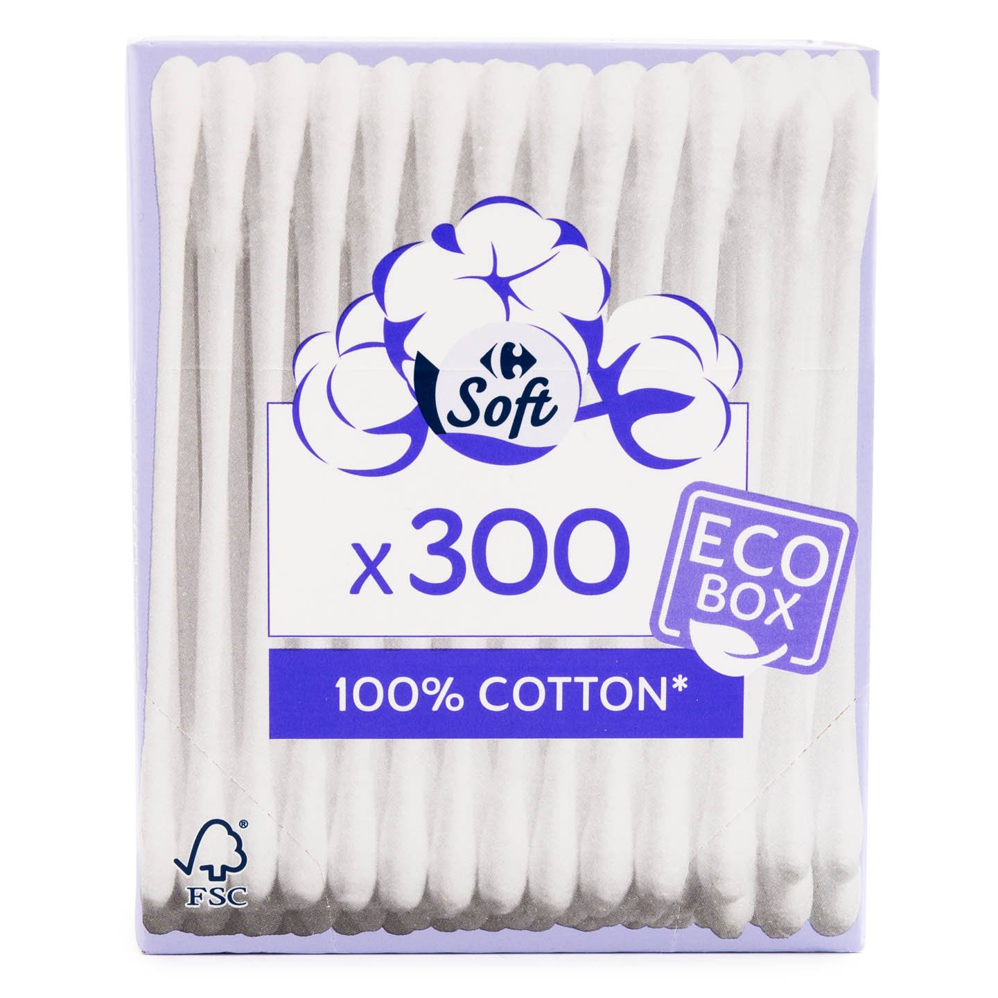 Bețișoare de urechi Carrefour Soft 300 bucăți