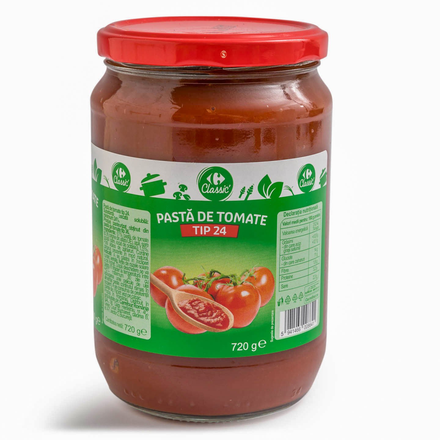 Pastă de tomate 24% Carrefour Classic 720g