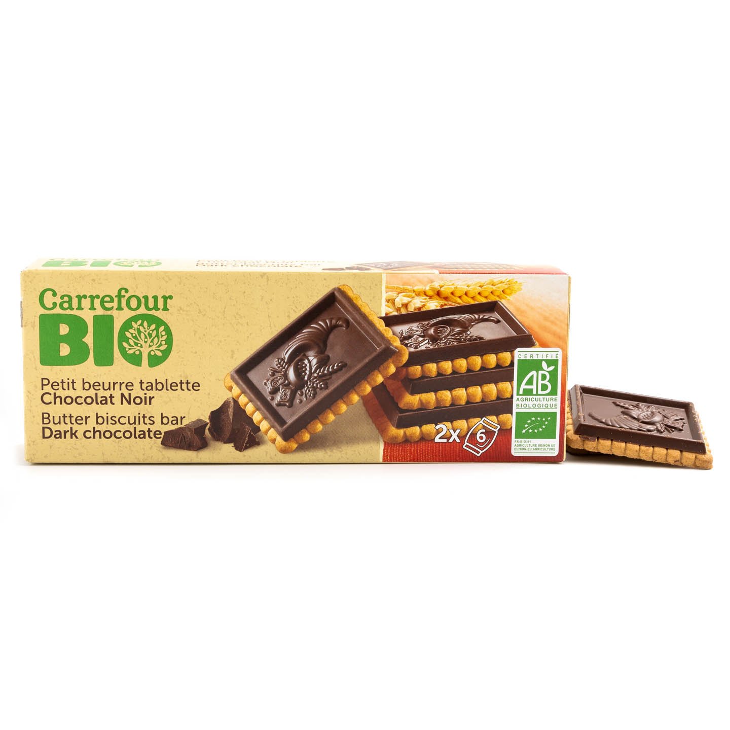 Biscuiți cu ciocolată neagră Carrefour Bio 150g