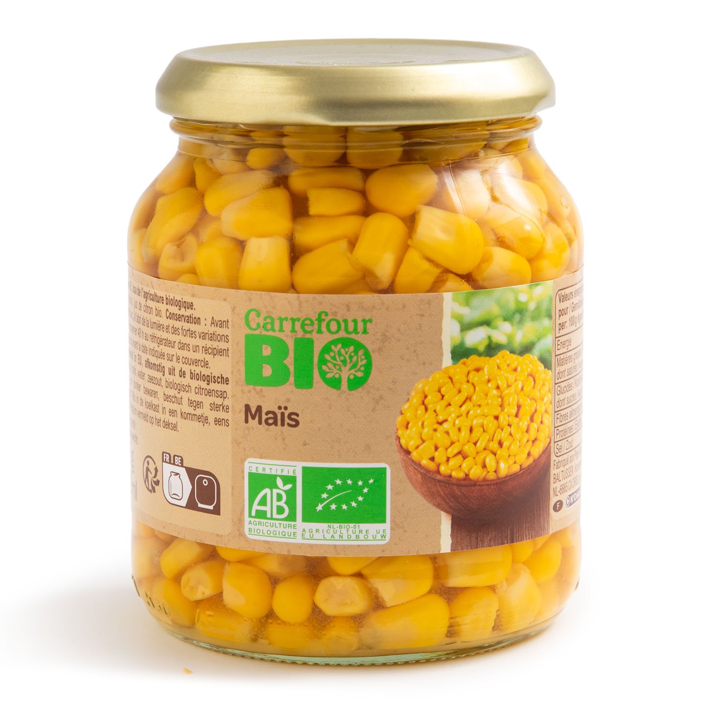 Porumb dulce Carrefour Bio 340g