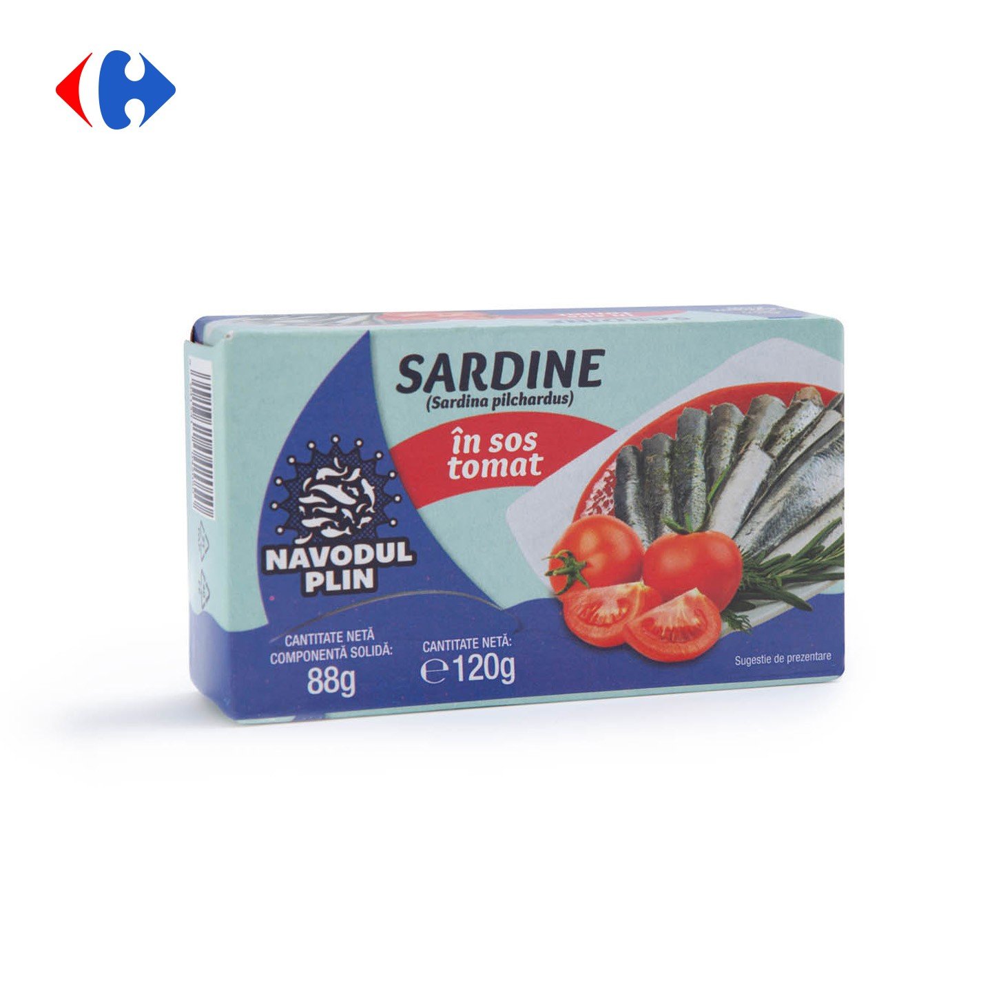 Sardine în sos tomat, Năvodul Plin 120g
