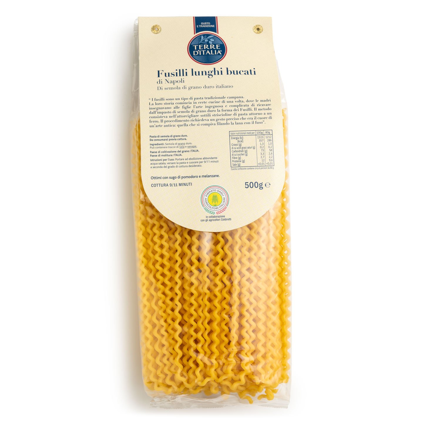 Paste Fusilli lunghi Napoli Terre D'Italia 500g