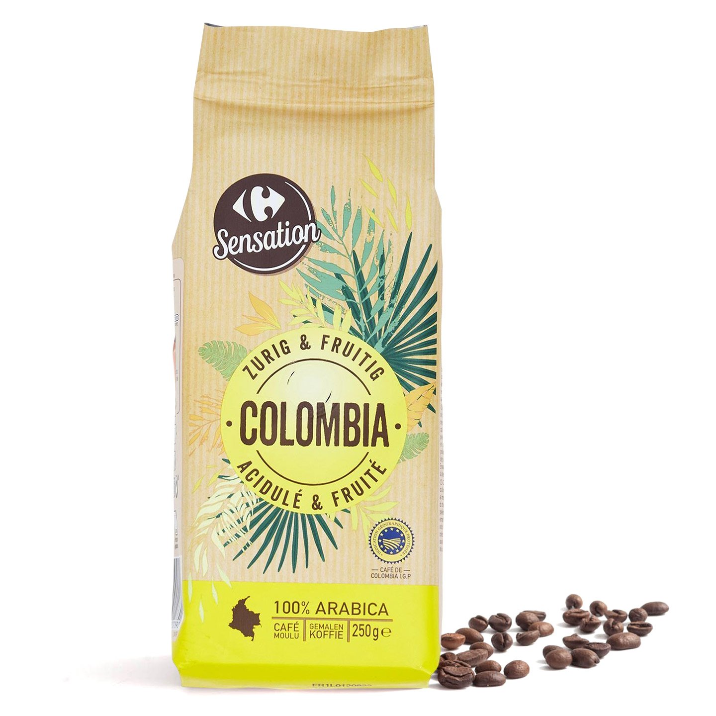 Cafea măcinată Columbia 100% Arabica Carrefour Sensation 250g