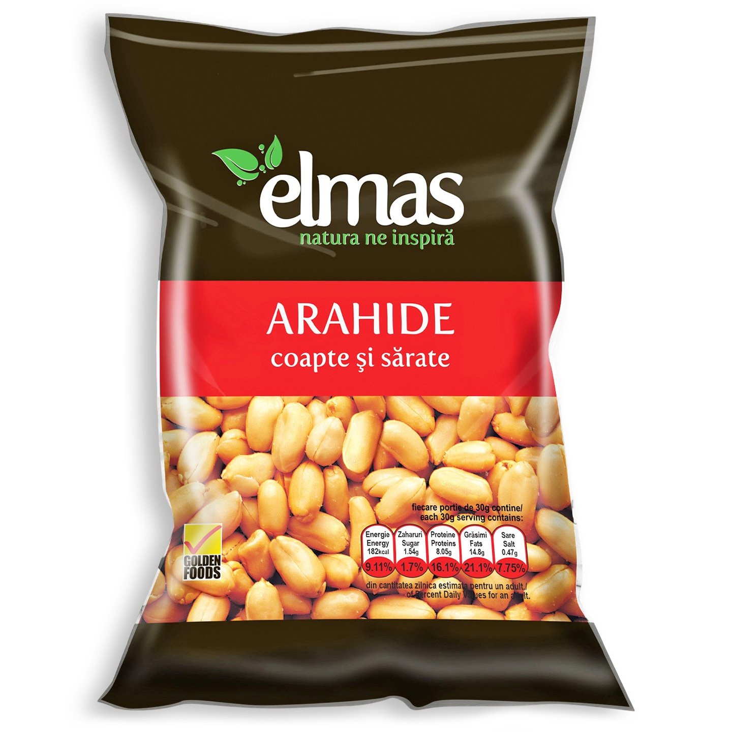 Arahide coapte și sărate Elmans 300g