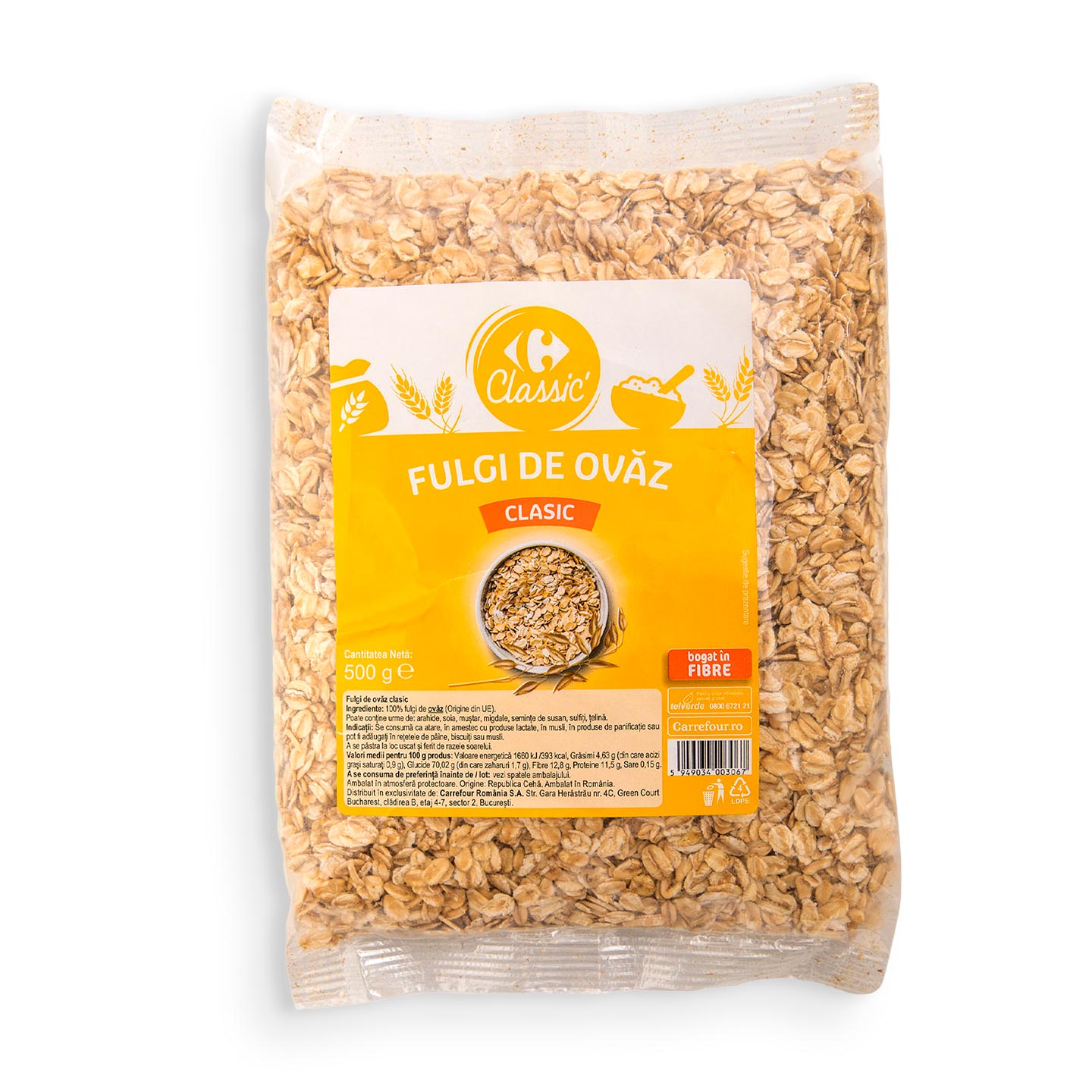 Fulgi de ovăz Carrefour Classic 500g