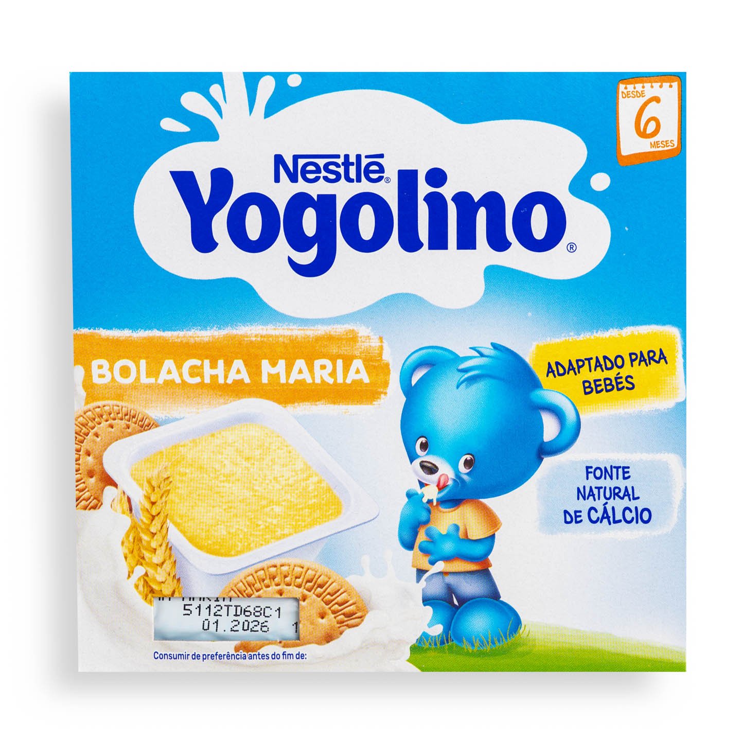 Gustare cu lapte si biscuiți Nestle, Yogolino 4 x 100g, de la 6 luni