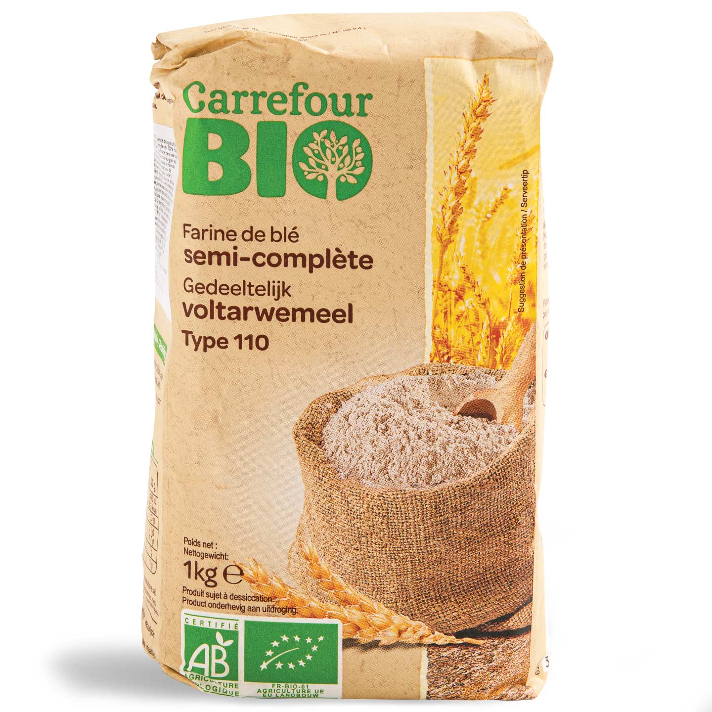 Faină de grâu semialba Bio Carrefour 1kg