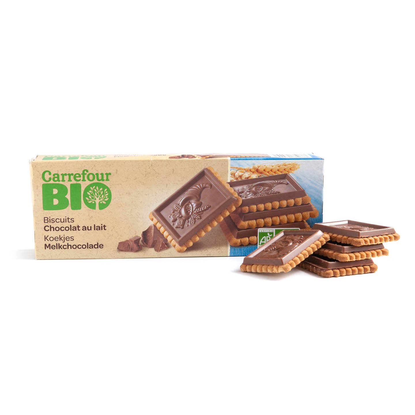 Biscuiți cu ciocolată cu lapte Carrefour Bio 150g