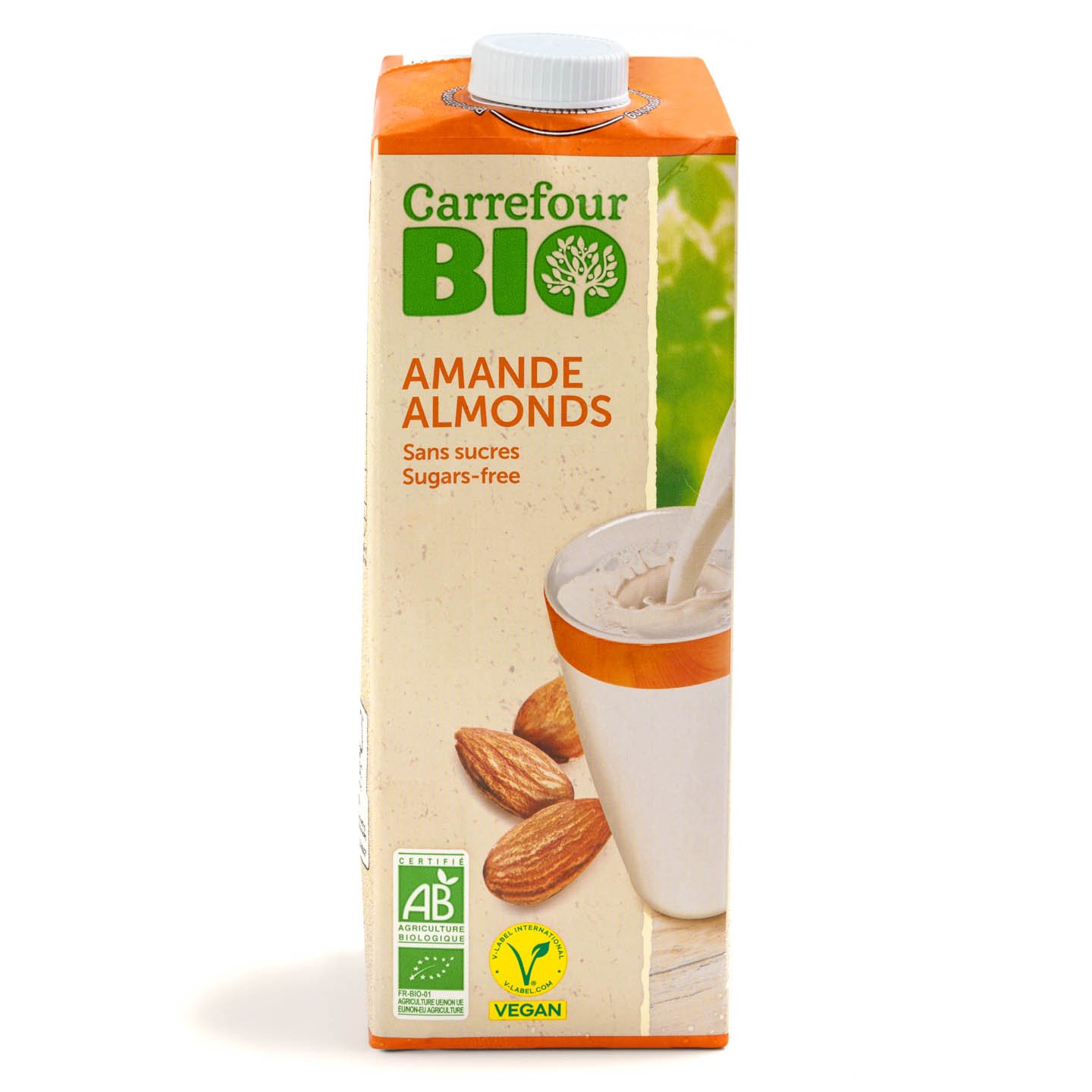 Băutură vegetală de migdale, fără zahăr Carrefour Bio 1L