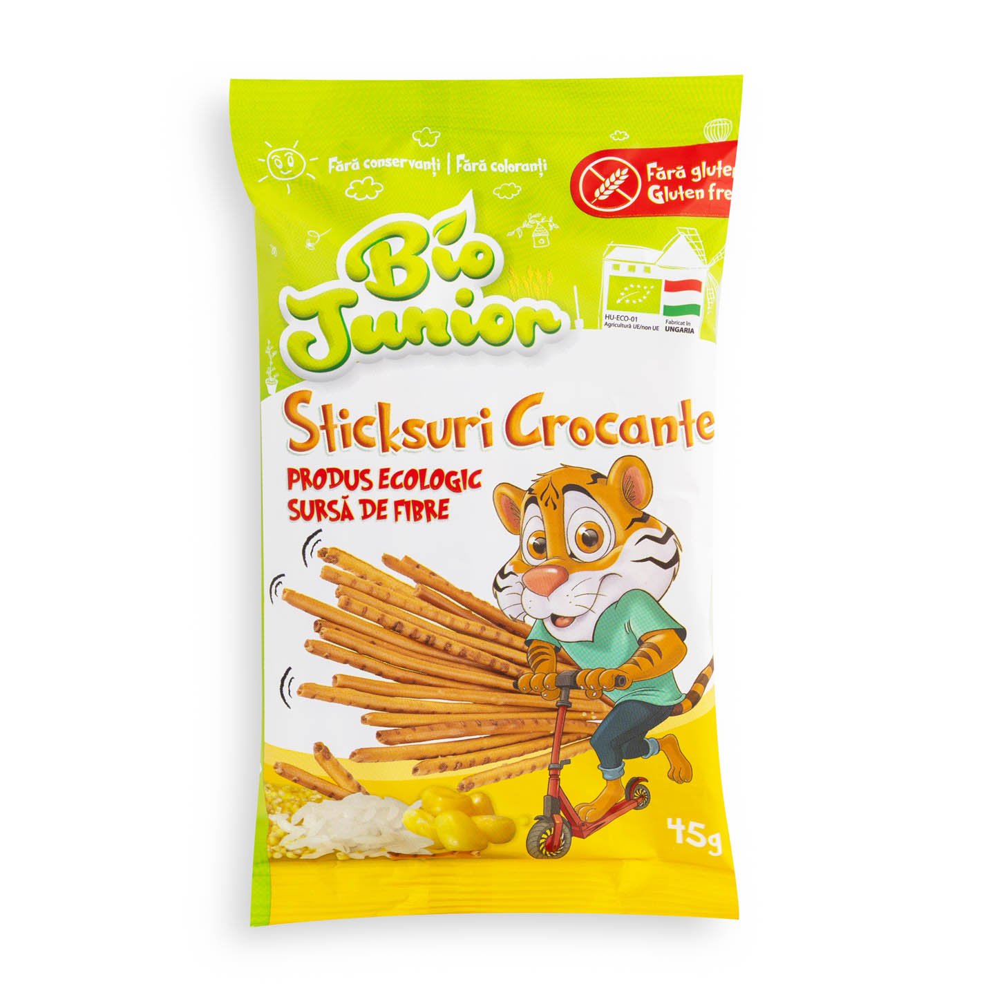 Sticksuri crocante, fără gluten Bio Junior 45g