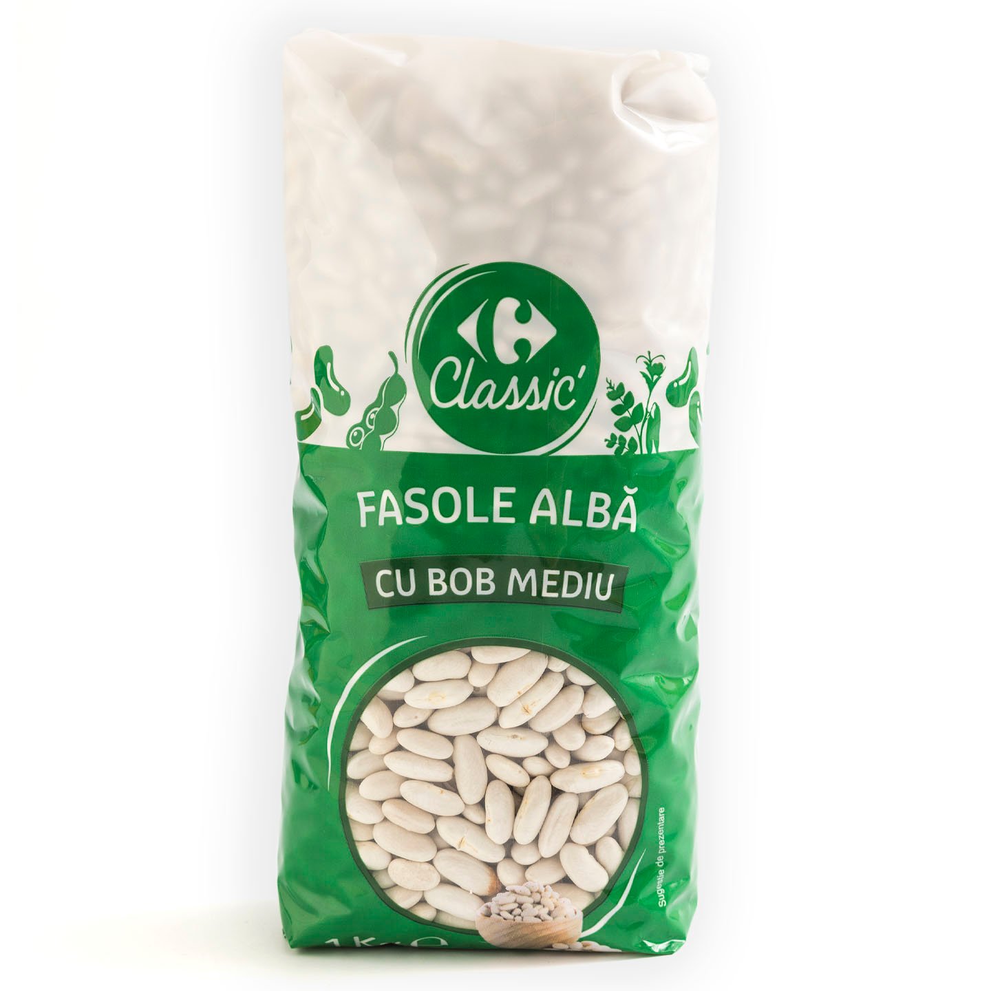 Fasole albă cu bob mediu Carrefour Classic 1kg
