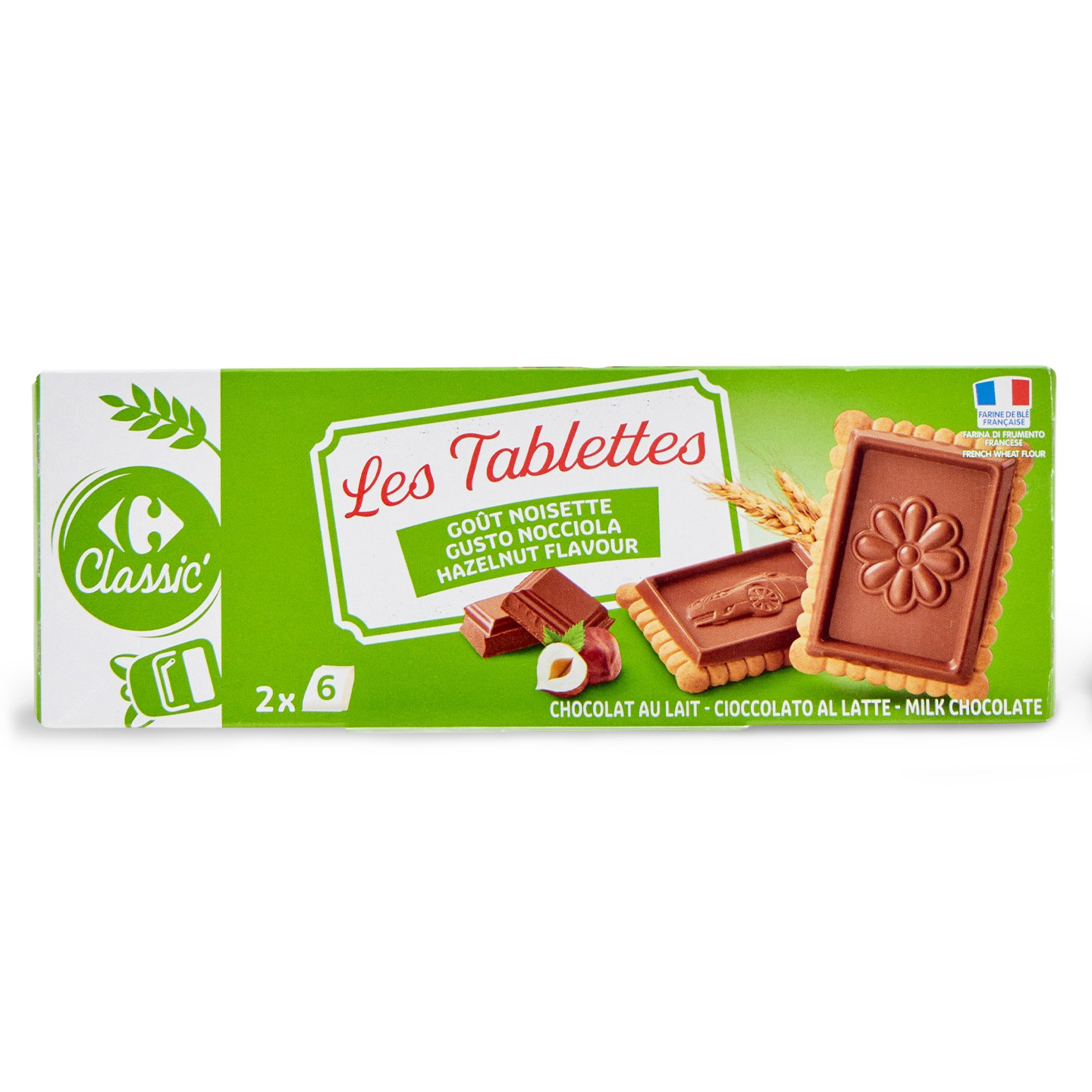 Biscuiți cu unt, ciocolată și alune Carrefour 150g