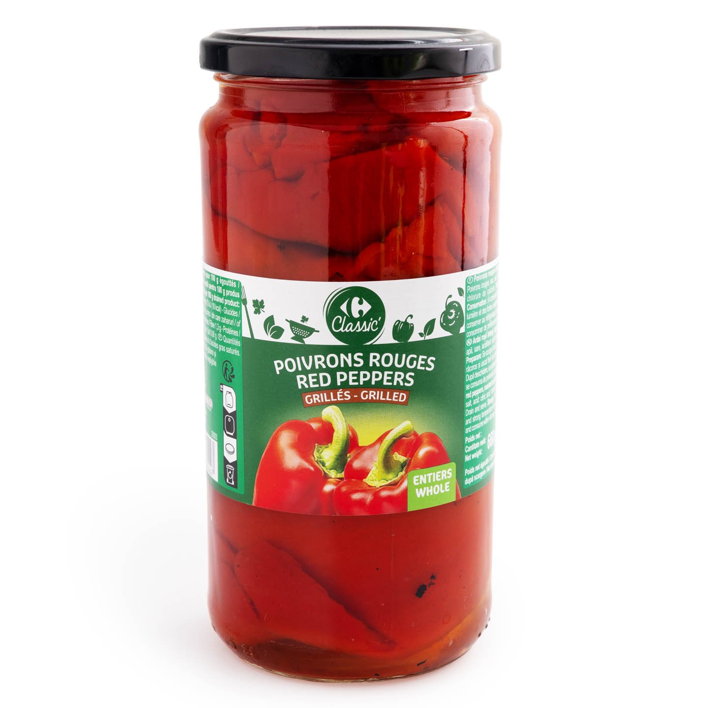 Ardei capia întreg Carrefour Classic, 660g