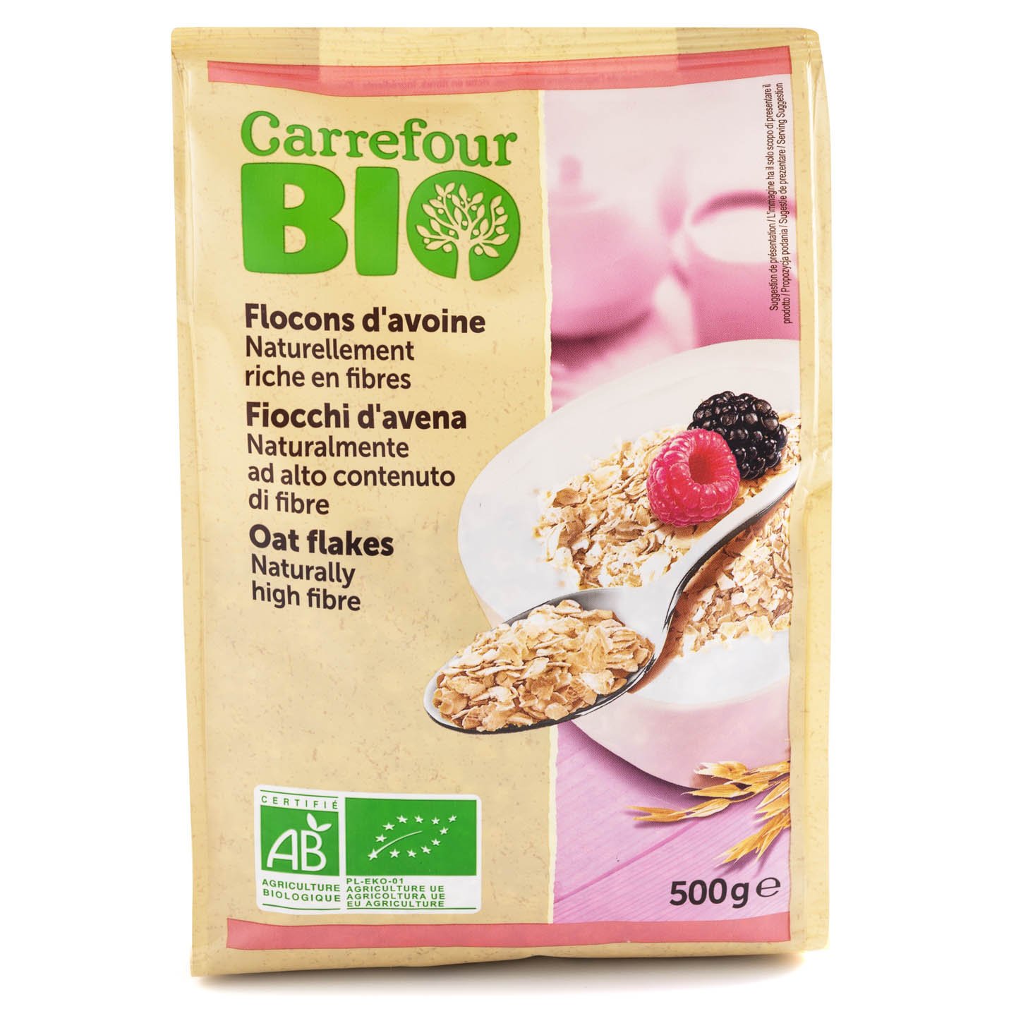 Fulgi de ovăz Carrefour Bio 500g