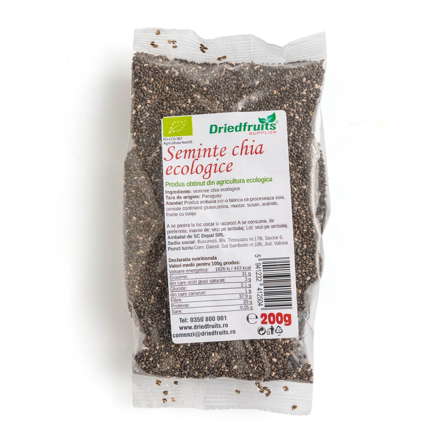 Semințe chia ecologice Dried Fruits 200g