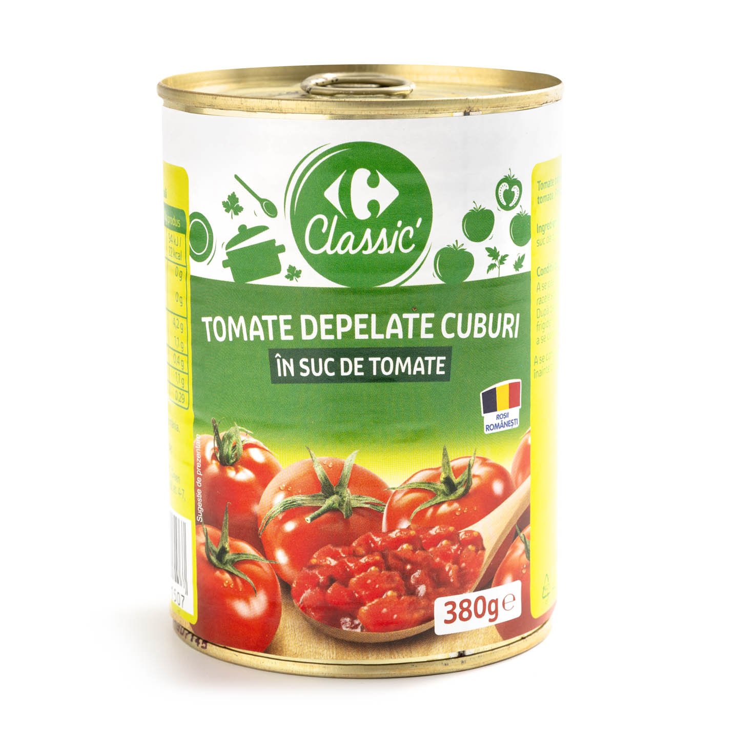 Tomate depelate cuburi Carrefour Classic 380g