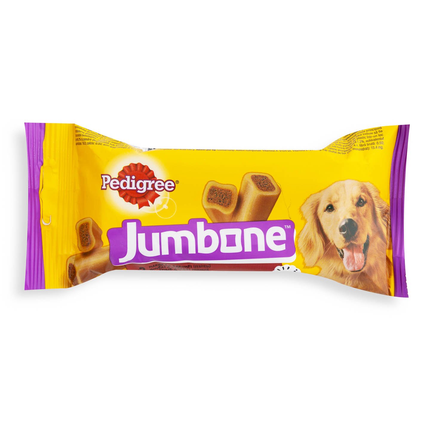 Batoane pentru câini de talie medie, cu aromă de vită și pasăre Jumbone Pedigree, 2 buc. 180 g