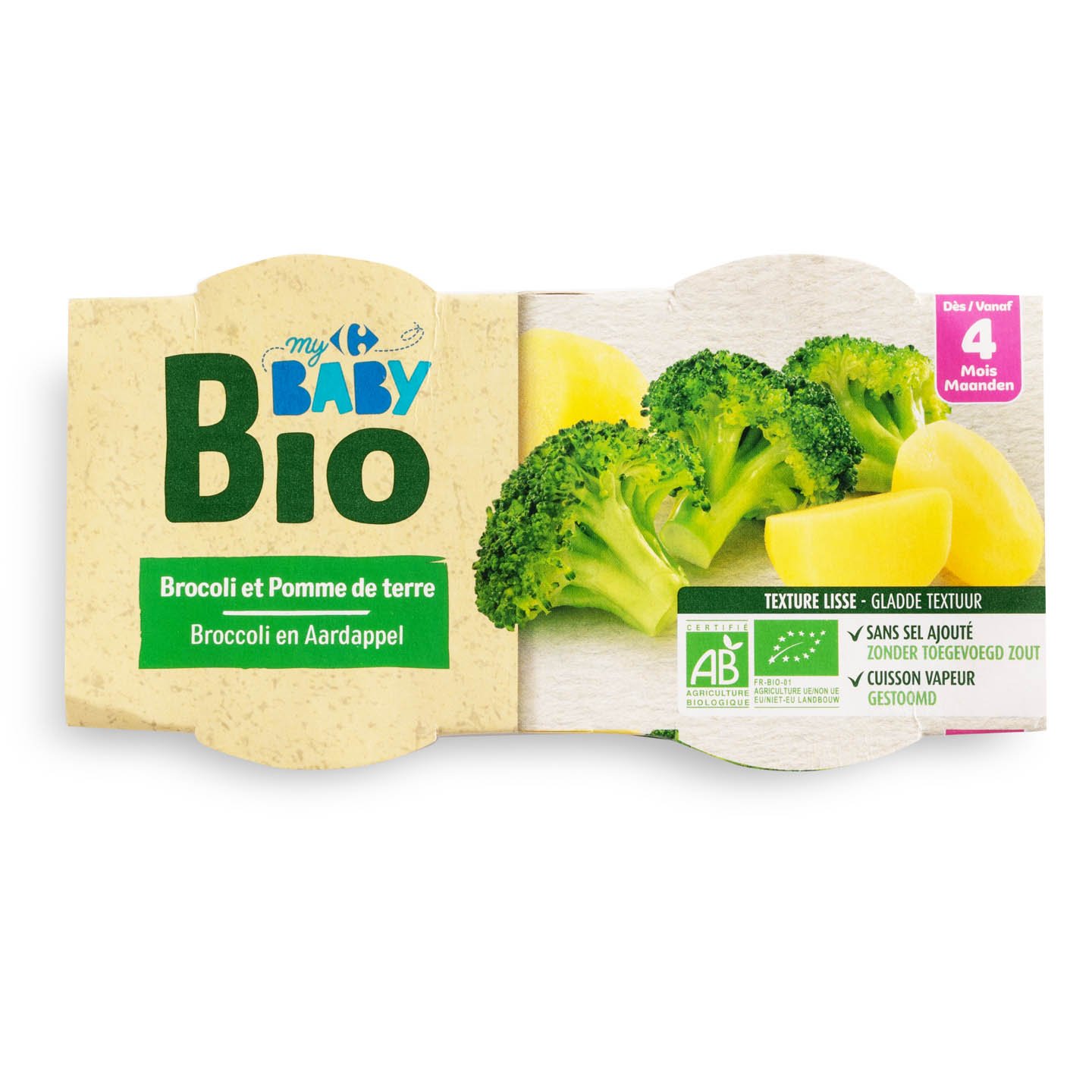 Piure cu brocoli bio Carrefour My Baby Bio 2x120g