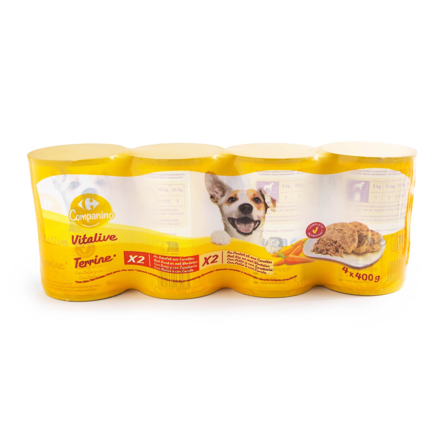 Hrană umedă pentru câini Carrefour Companino 4x400g