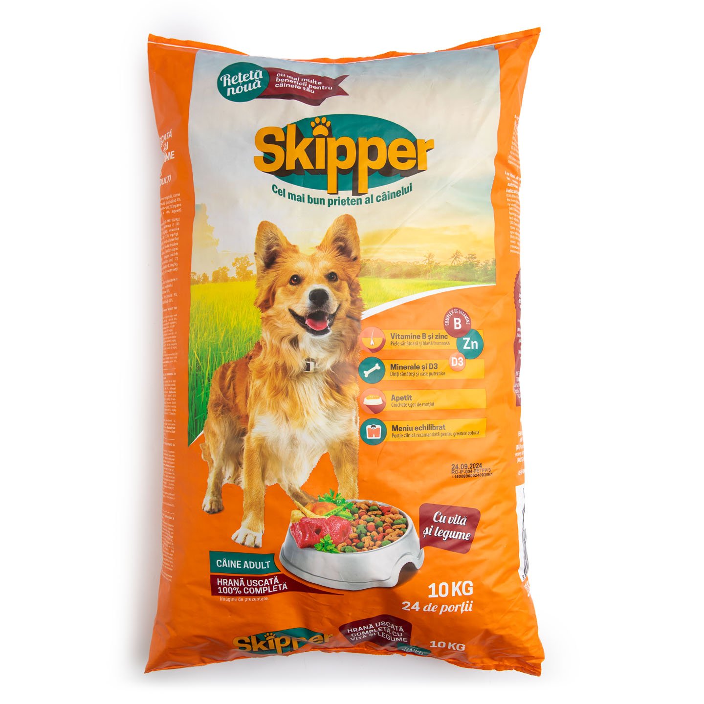 Hrană uscată pentru câini cu vită și pui / vită și legume Skipper 10kg