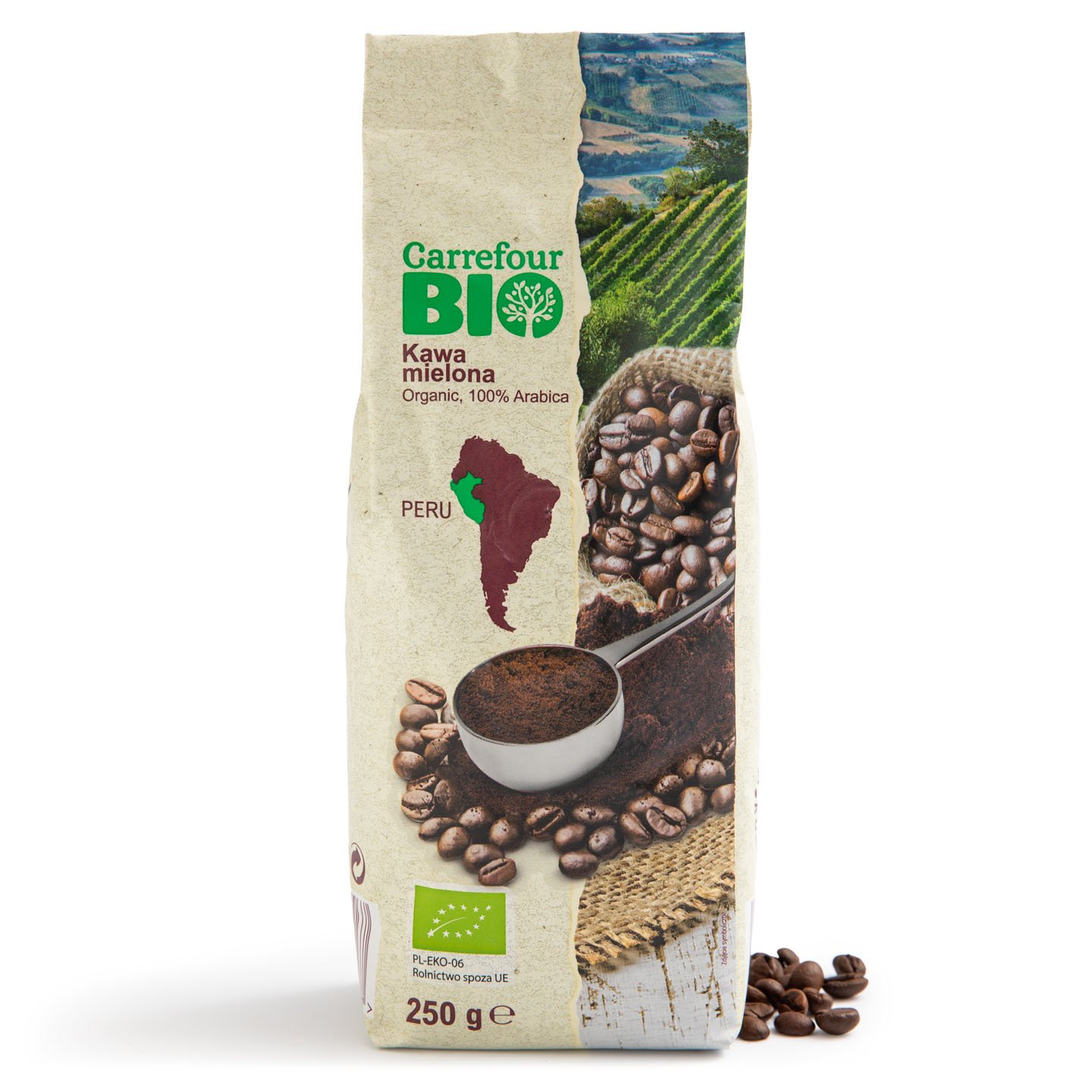 Cafea măcinată 100% Arabica Carrefour Bio 250g