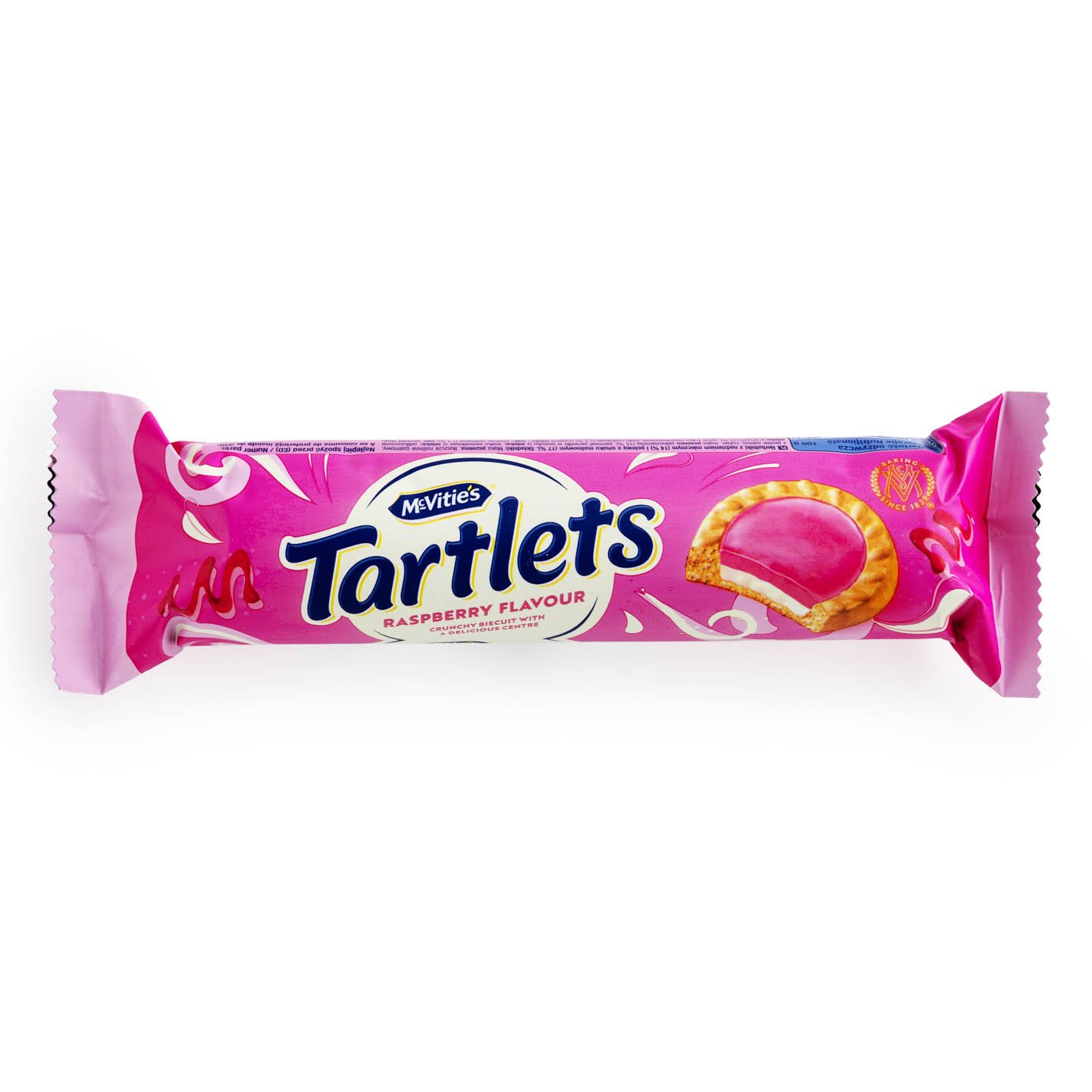 Biscuiți cu cremă de lapte și toping de zmeură / lămâie McViti 100g 