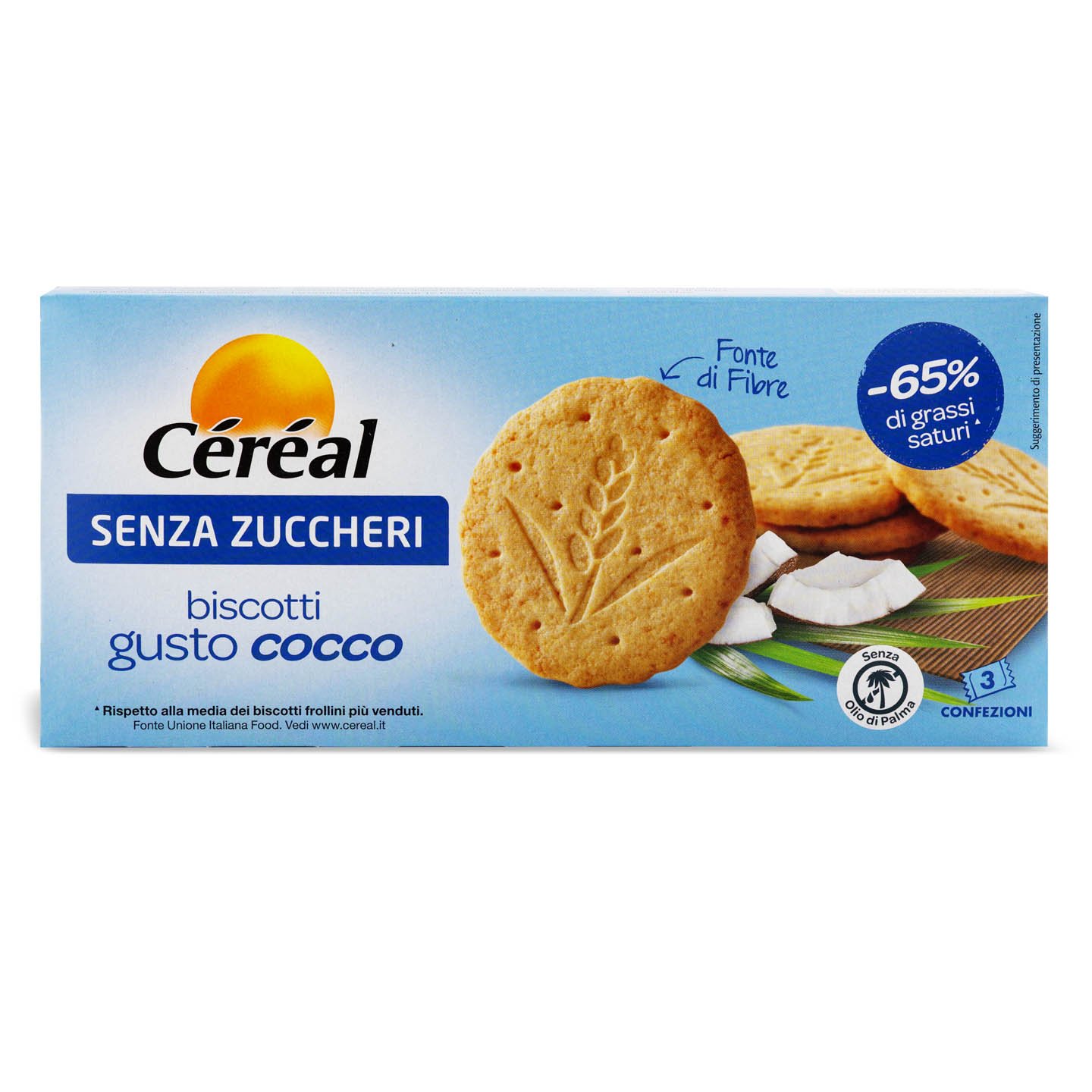 Biscuiți fără zahăr cu cocos Cereal 132g