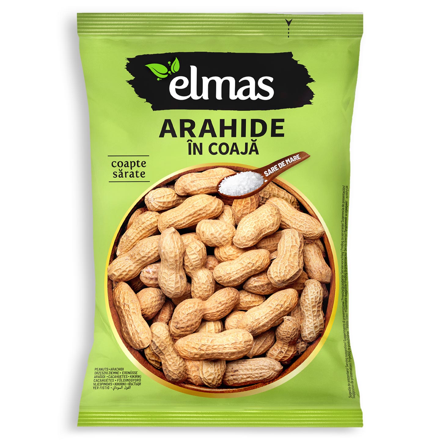 Arahide în coajă, coapte și sărate Elmas 300g