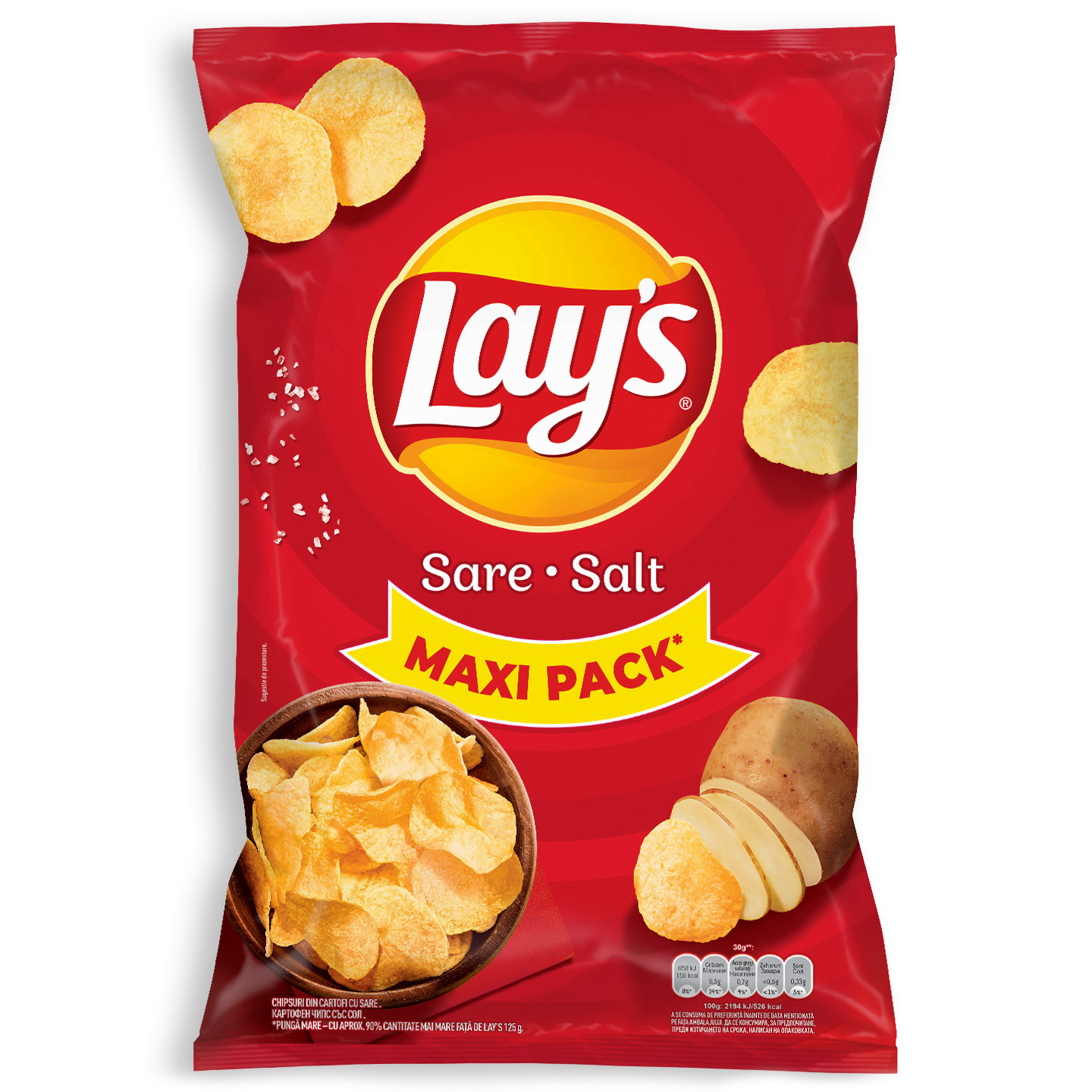 Chips cu sare / cașcaval Lay's 240g