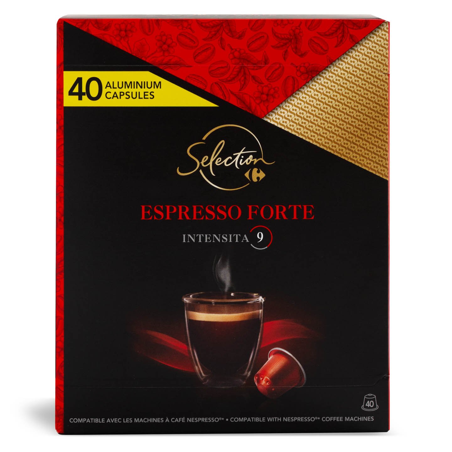 Cafea capsule Espresso Forte Carrefour Selection 40 bucăți