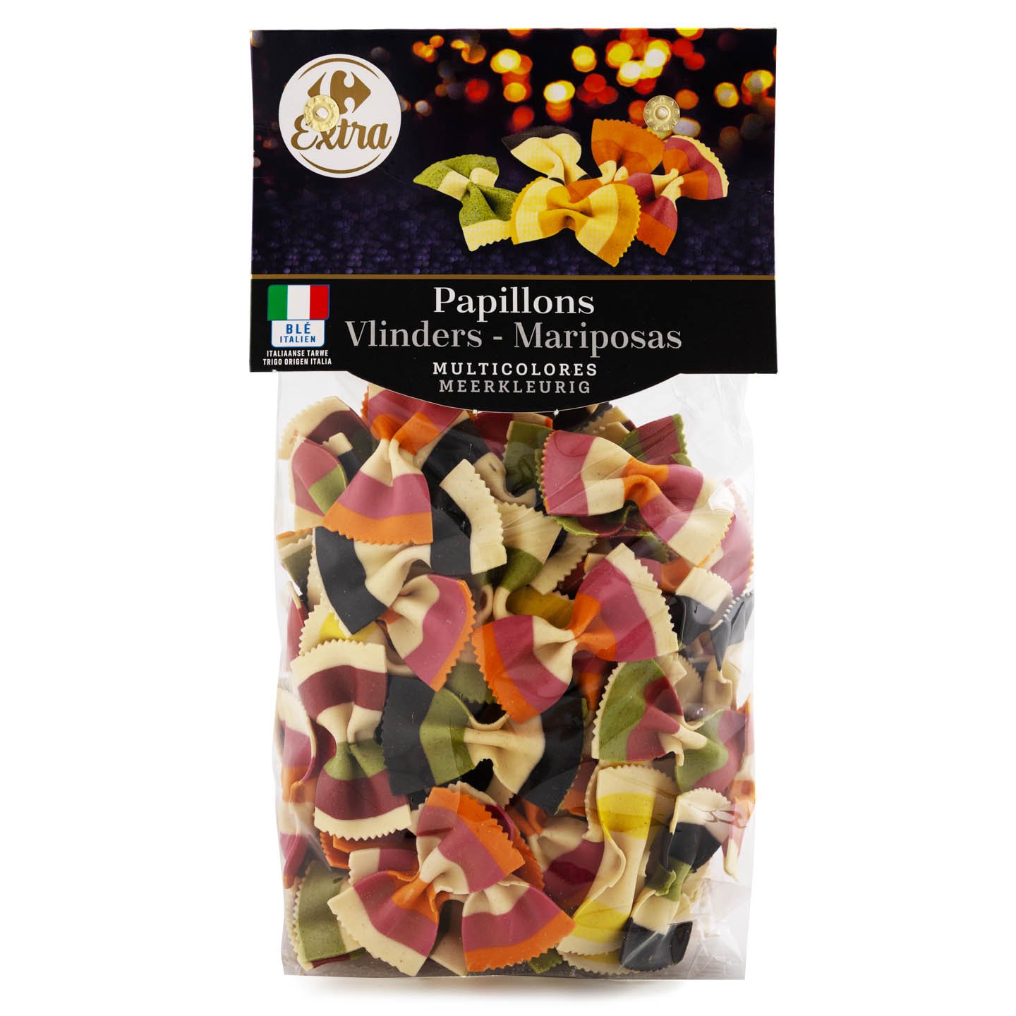 Paste Farfalle multicolore Carrefour Extra, 250g