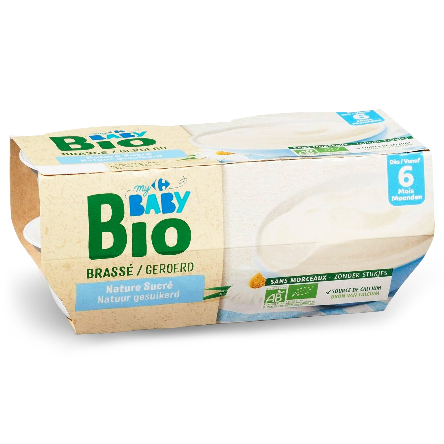 Desert cu lapte Carrefour My Baby Bio 4x100g