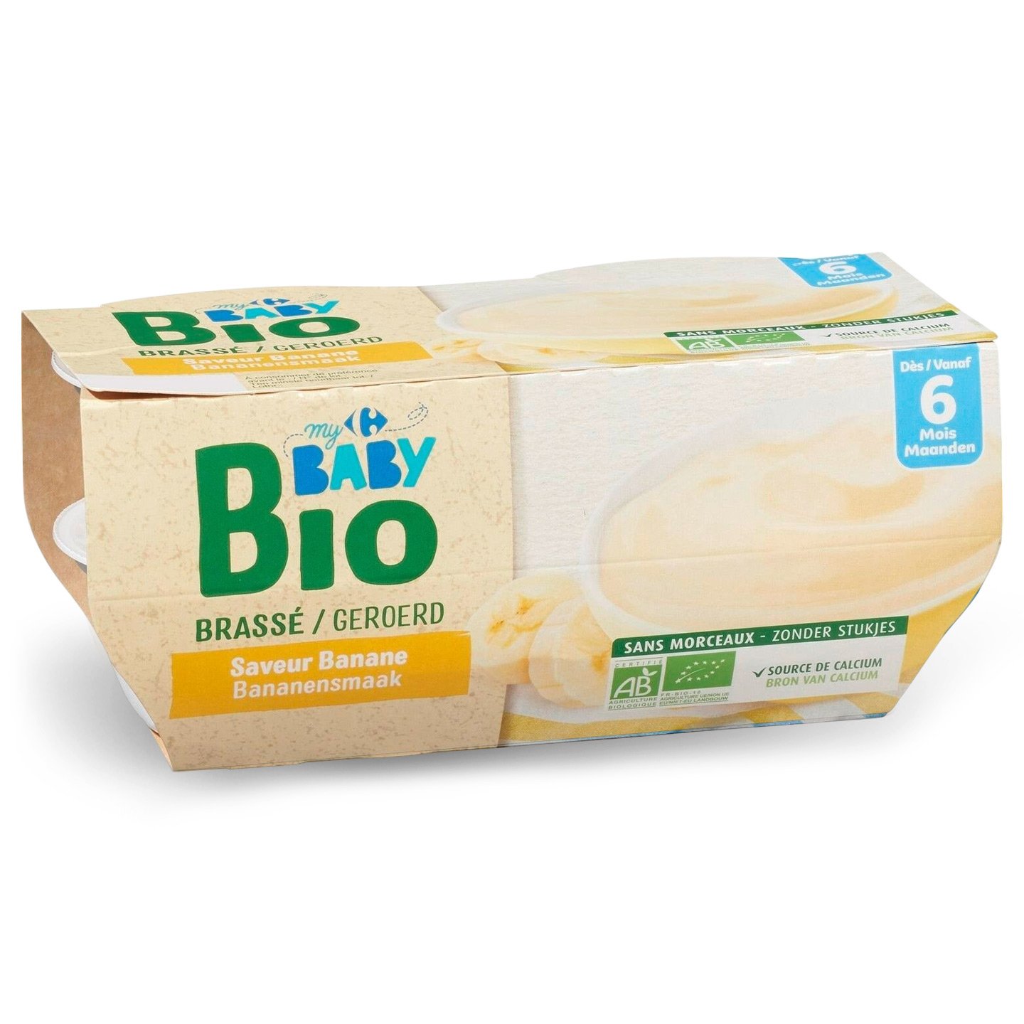 Desert cu lapte și banane Carrefour My Baby Bio 4x100g
