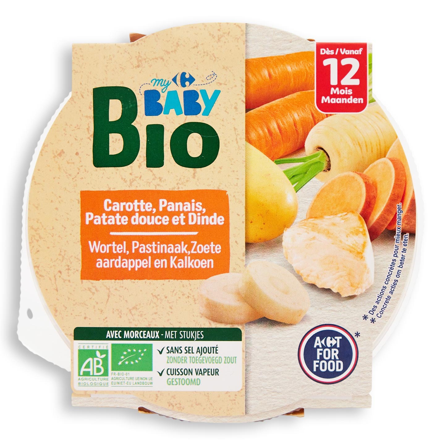 Meniu cu legume și curcan Carrefour My Baby Bio 230g
