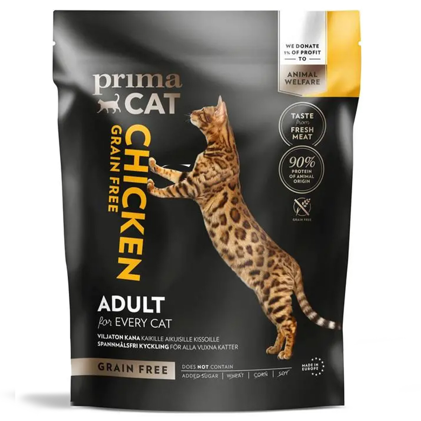 Hrană uscată cu pui pentru pisici adulte Prima Cat 1.4kg
