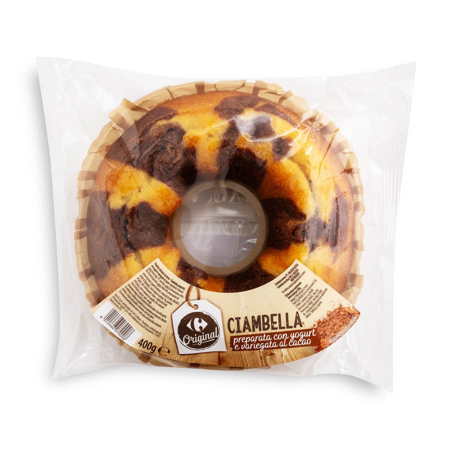 Chec marmorat cu cacao Carrefour Original, 400G