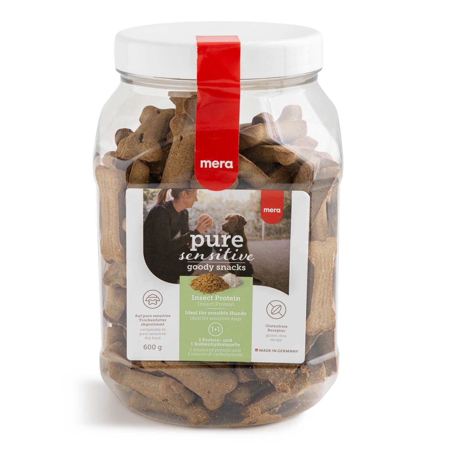 Biscuiți cu proteină de insecte și orez pentru câini Pure Sensitive Mera 600 g