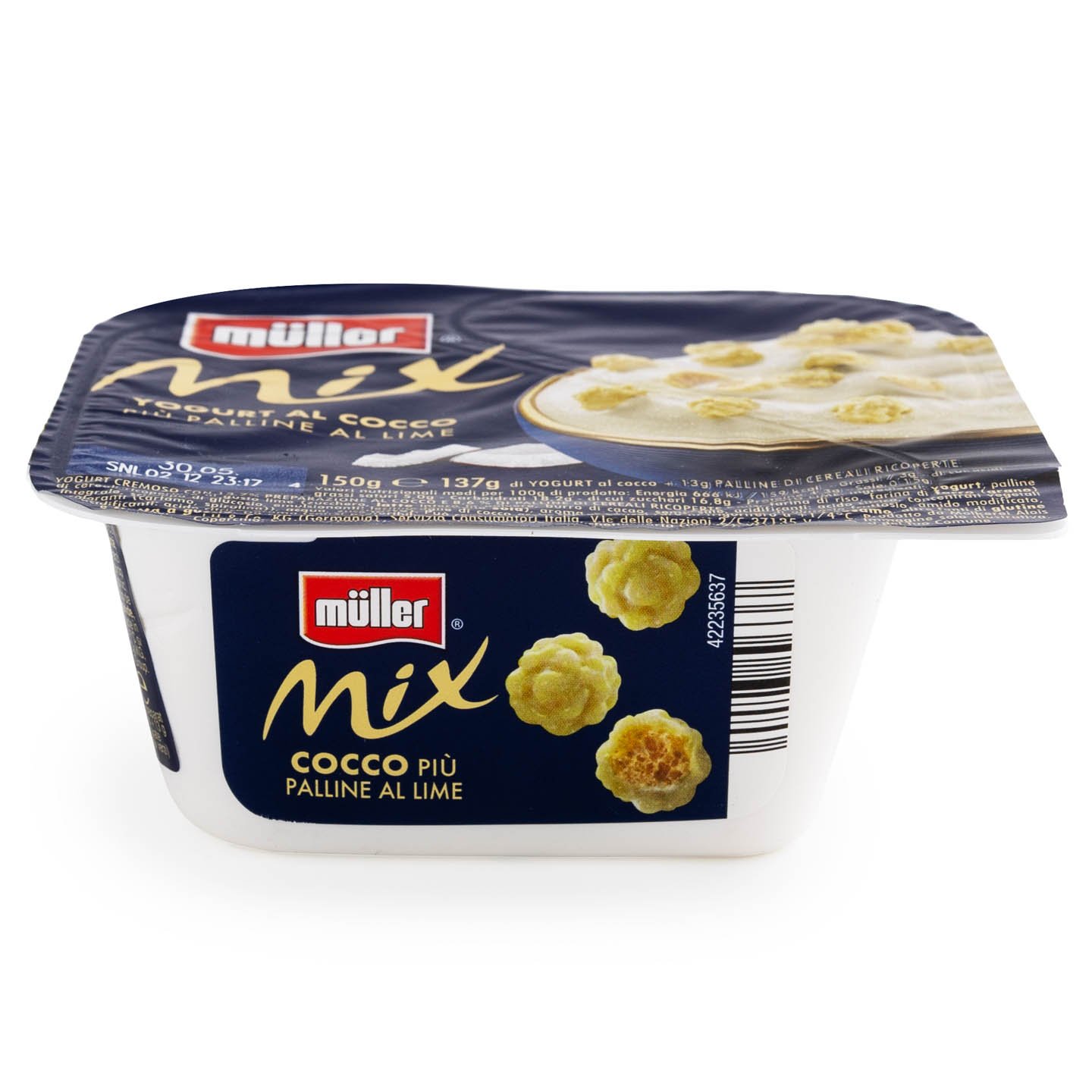 Iaurt cu cereale și cocos Müller 150g, diverse arome