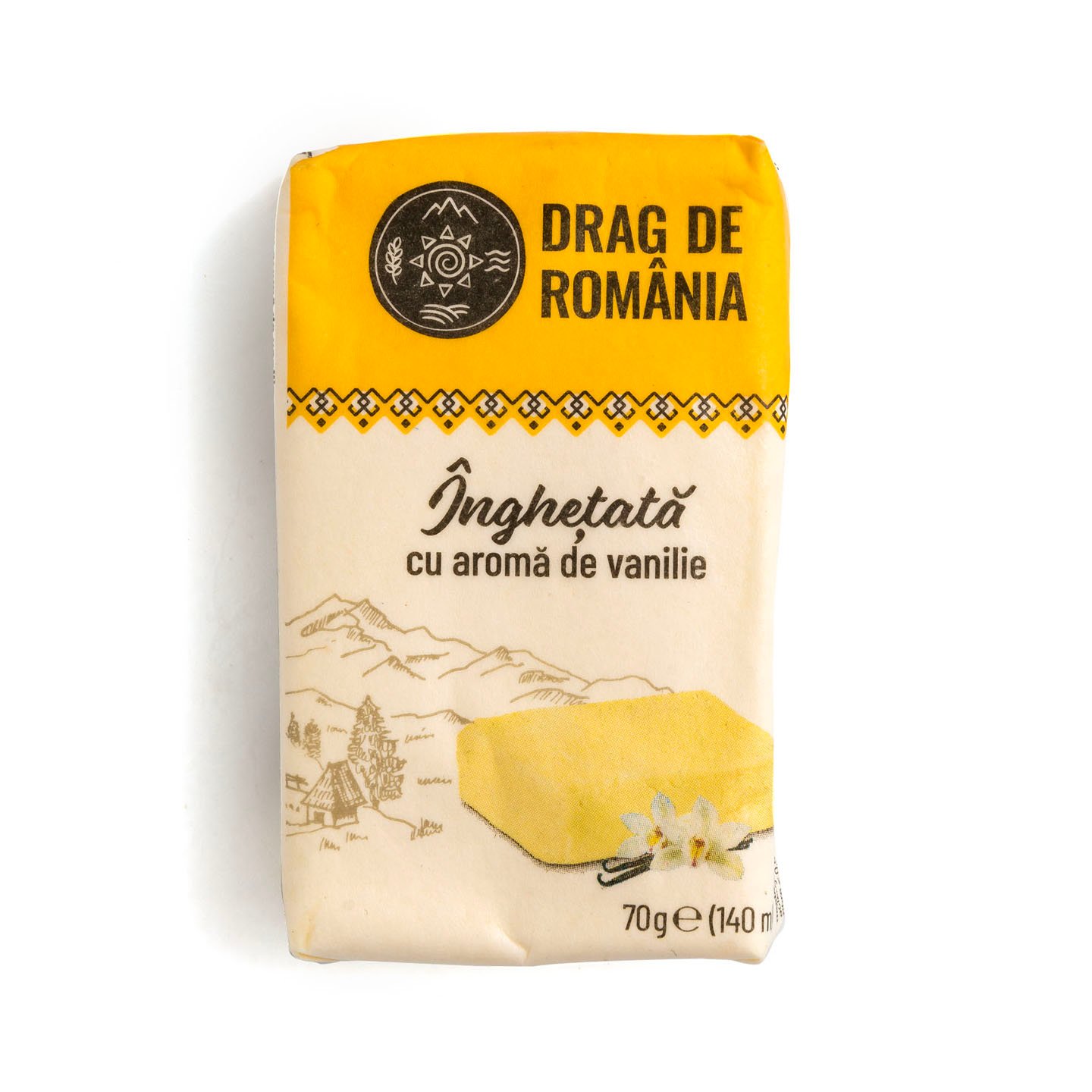 Înghețată polar cu aromă de vanilie / ciocolată Drag de România 140ml