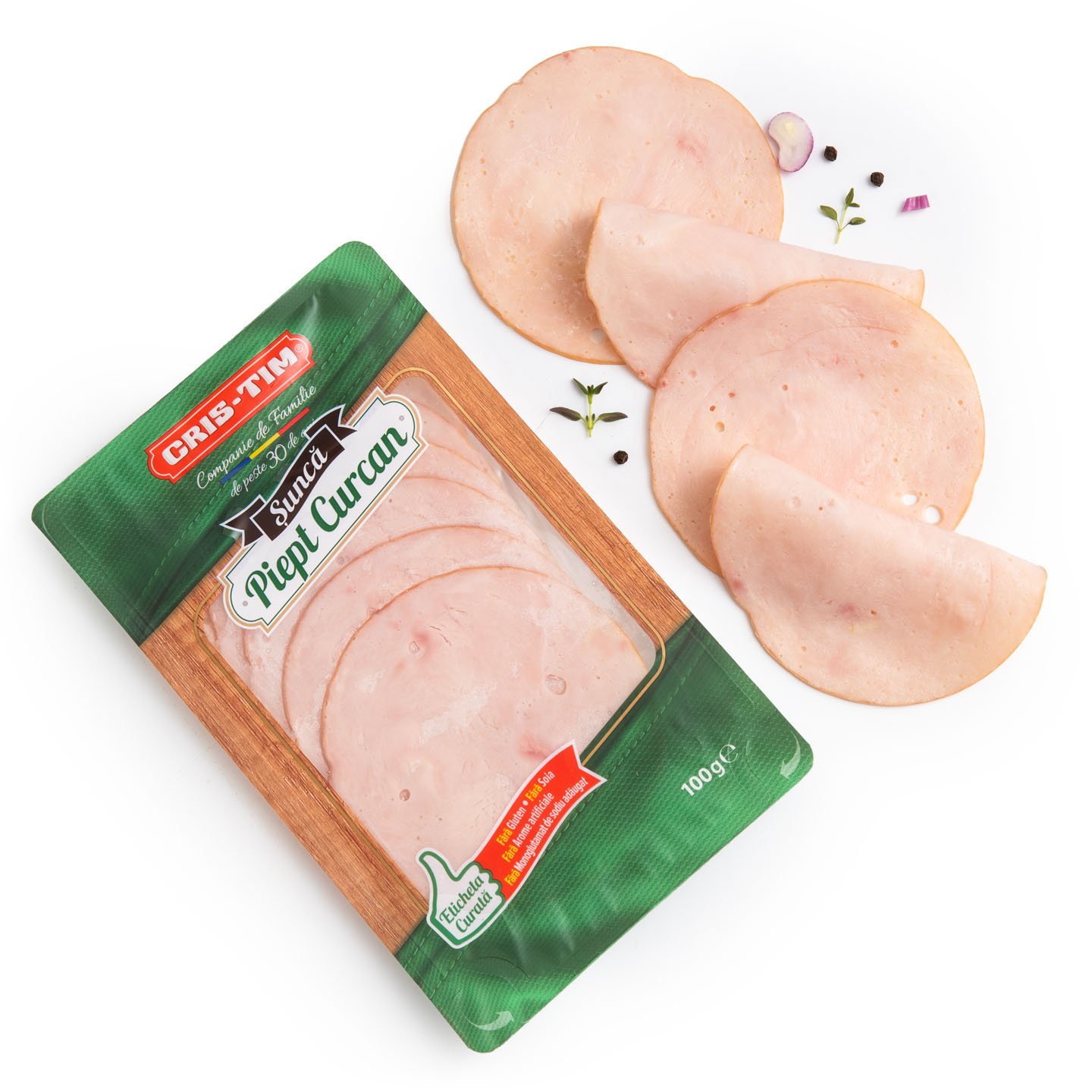 Șuncă din piept de curcan Cristim 100g