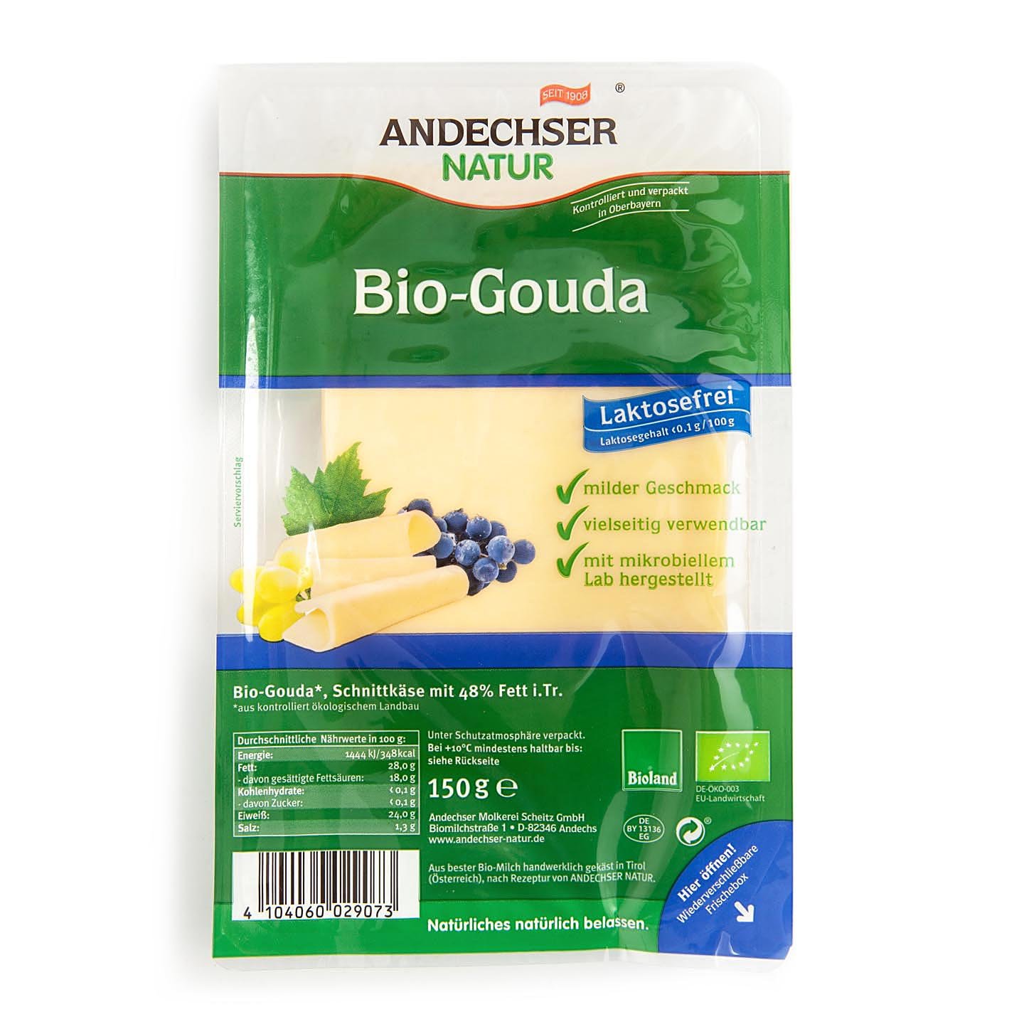 Gouda felii, Bio Andechser 150g